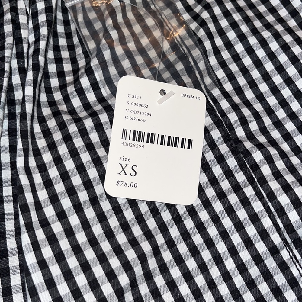 NWT FREE PEOPLE TAKE IT EASY PLAID HALTER TOP BLACK/WHITE SIZE XS - Picture 7 of 7